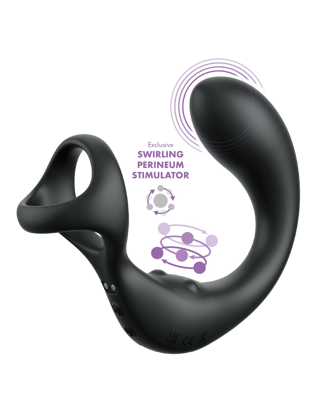 Anal Fantasy Elite Ass-Gasm Taint-Alizer P-Spot Vibrator - Black | ELPD4794-23