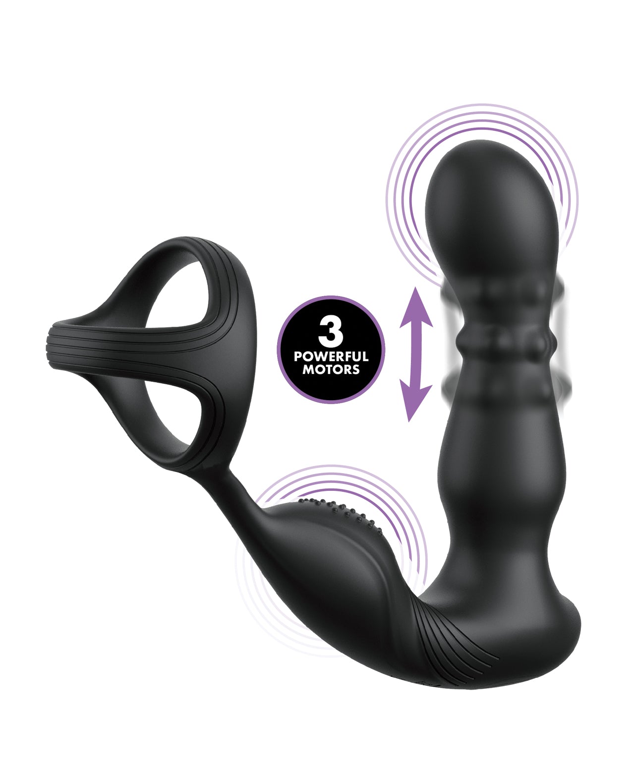 Anal Fantasy Elite Ass-Gasm Slide & Glide P-Spot Stimulator - Black | ELPD4795-23