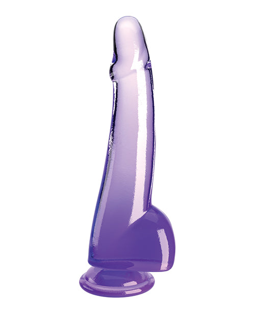 King Cock Clear 10 Inch Cock w/Balls - Purple