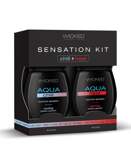 Wicked Sensual Care Sensation Kit Cooling and Warming Water Based Lubricants - 1.5 oz Bottles | ELWS99220