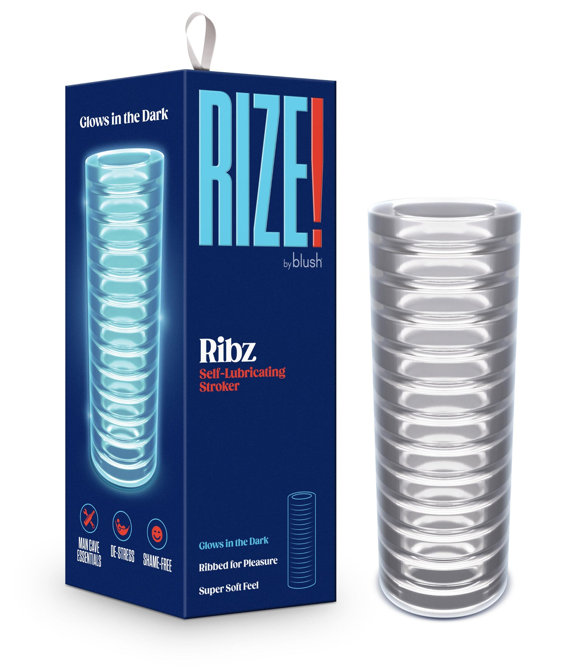 Rize - Ribz - Glow in the Dark Self - Lubricating Stroker - Clear | BL-06309