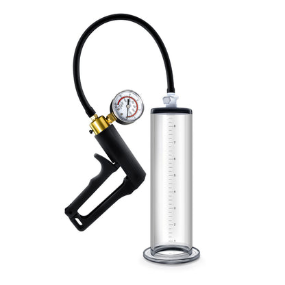 Performance - Vx7 Vacuum Penis Pump With Brass Trigger & Pressure Gauge - Clear | BL-06401