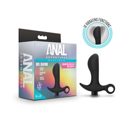 Anal Adventures - Platinum - Silicone Vibrating Prostate Massager 01 - Black | BL-11615