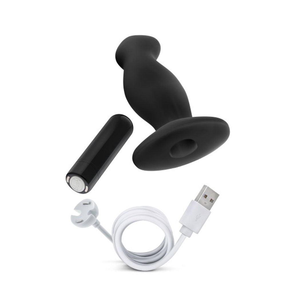 Anal Adventures - Platinum - Silicone Vibrating Prostate Massager 02 -Black | BL-11625