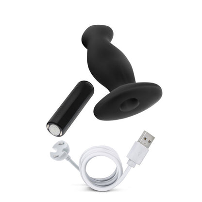 Anal Adventures - Platinum - Silicone Vibrating Prostate Massager 02 -Black | BL-11625