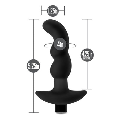 Anal Adventures - Platinum - Silicone Vibrating Prostate Massager 03 - Black | BL-11635