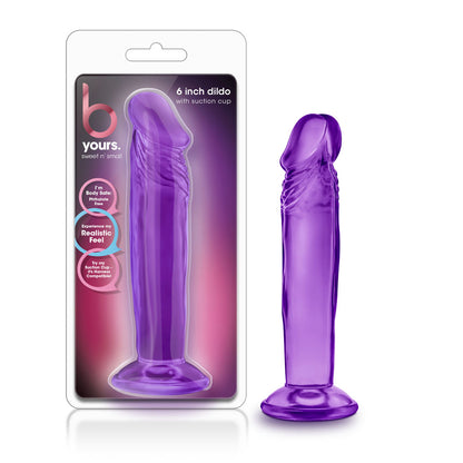 B Yours - Sweet n' Small 6 Inch Dildo With Suction Cup - Purple | BL-14621