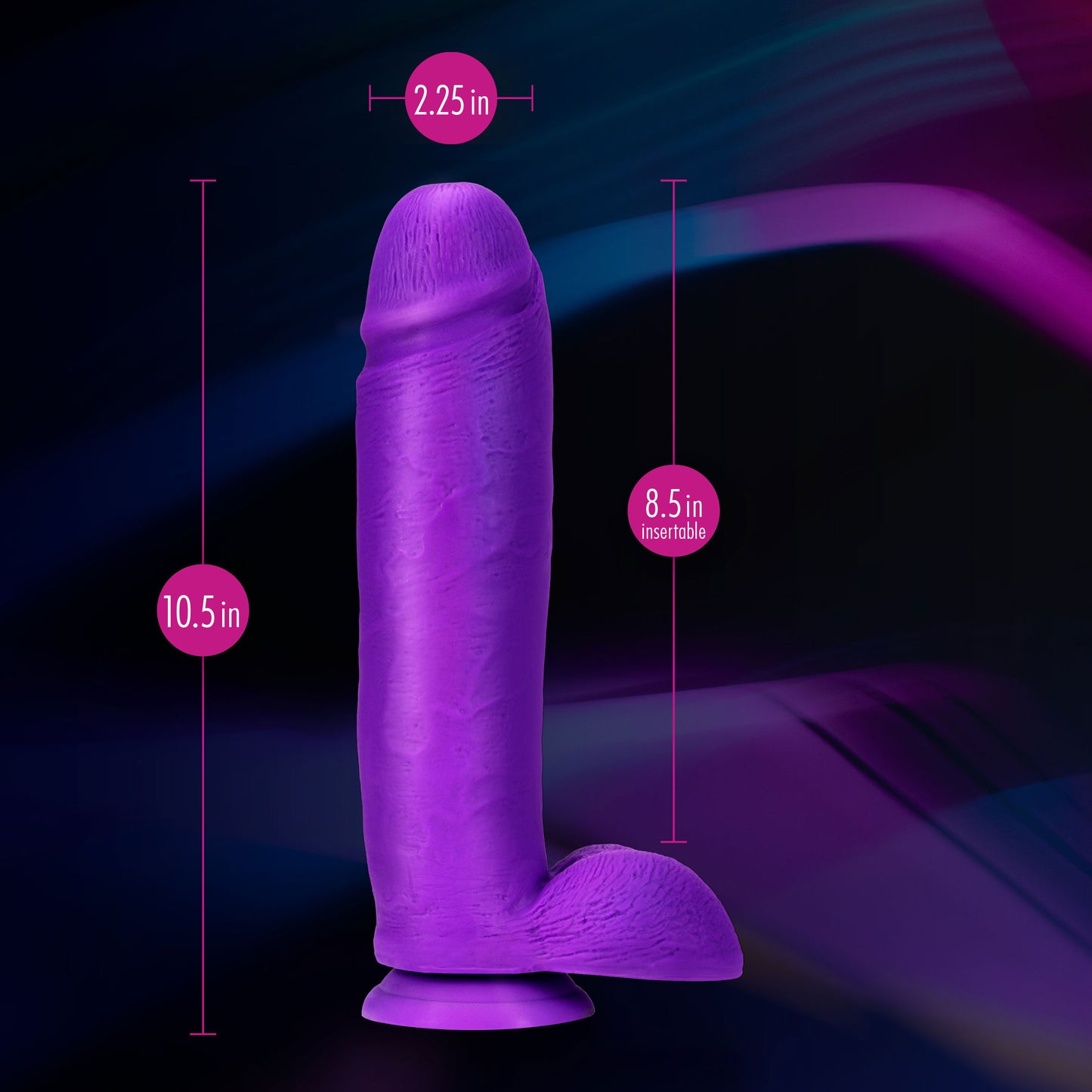 Neo Elite - 10 Inch Silicone Dual Density Cock With Balls - Neon Purple | BL-26411