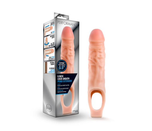 Performance - 9 Inch Cock Sheath Penis Extender - Vanilla | BL-26583