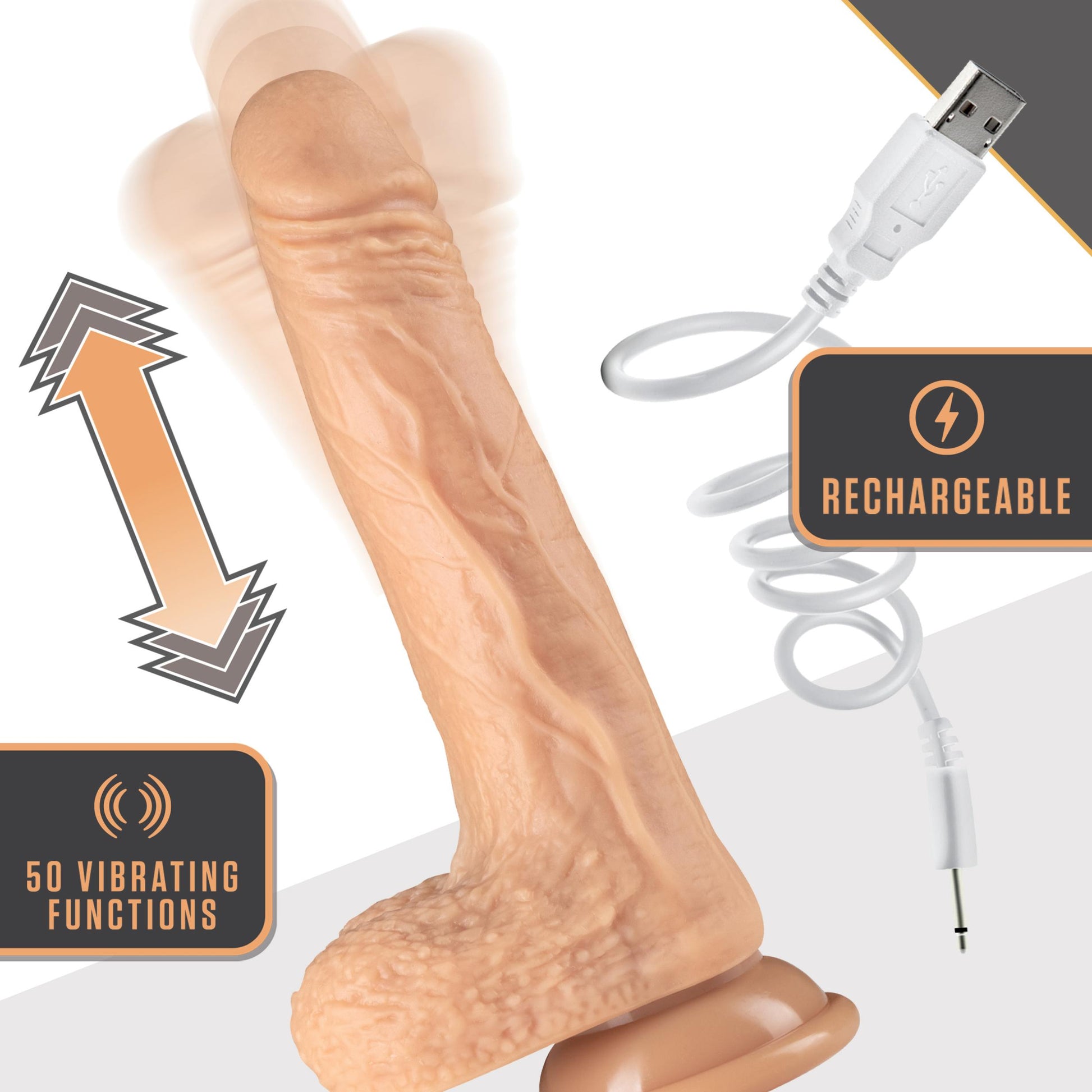 Dr. Skin Silicone - Dr. Grey - 7.0" Thrusting Dildo - Vanilla (7.5" While Thrusting) BL-32503 819835027997 from EdgingWarehouse.com where we sell the best male sex toys and fleshlight type strokers for masturbation, edging and gooning and other men's heal
