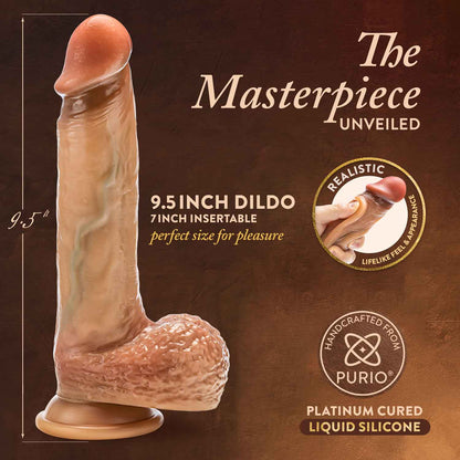 Renaissance - Raphael - 9.5 Inch Sliding Foreskin Dildo With Squeezable Balls - Tan | BL-33403