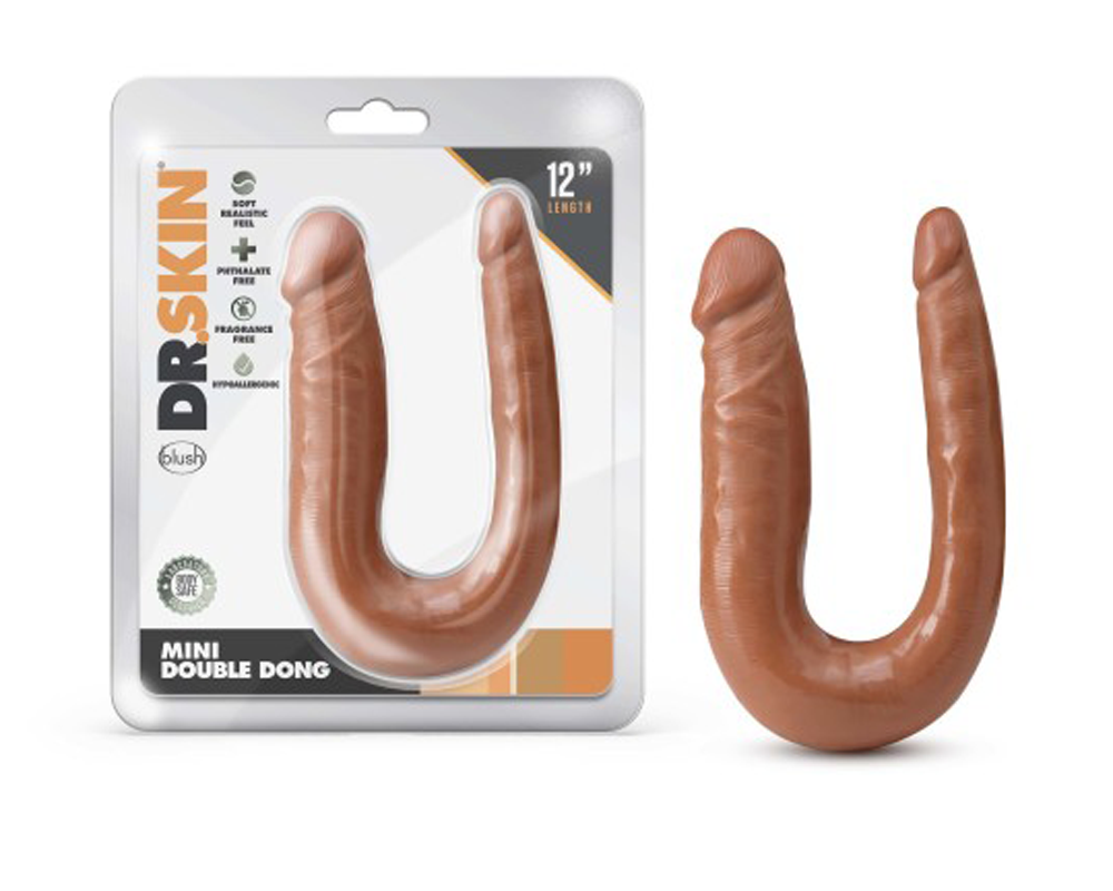 Dr. Skin Mini Double Dong - Mocha BL-34207 819835026952 from EdgingWarehouse.com where we sell the best male sex toys and fleshlight type strokers for masturbation, edging and gooning and other men's health and sexual wellness items.