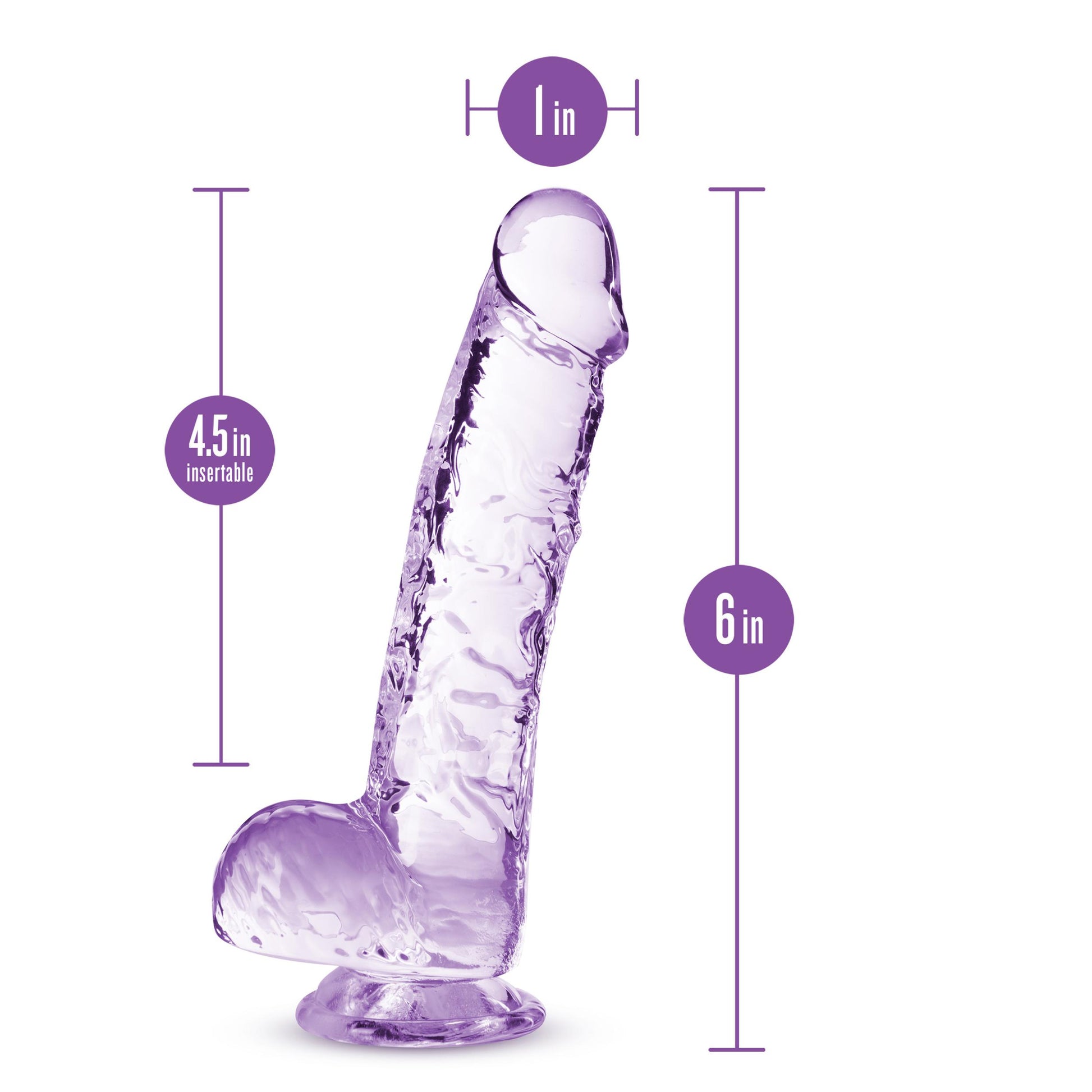 Naturally Yours - 6 Inch Crystalline Dildo - Amethyst | BL-51701