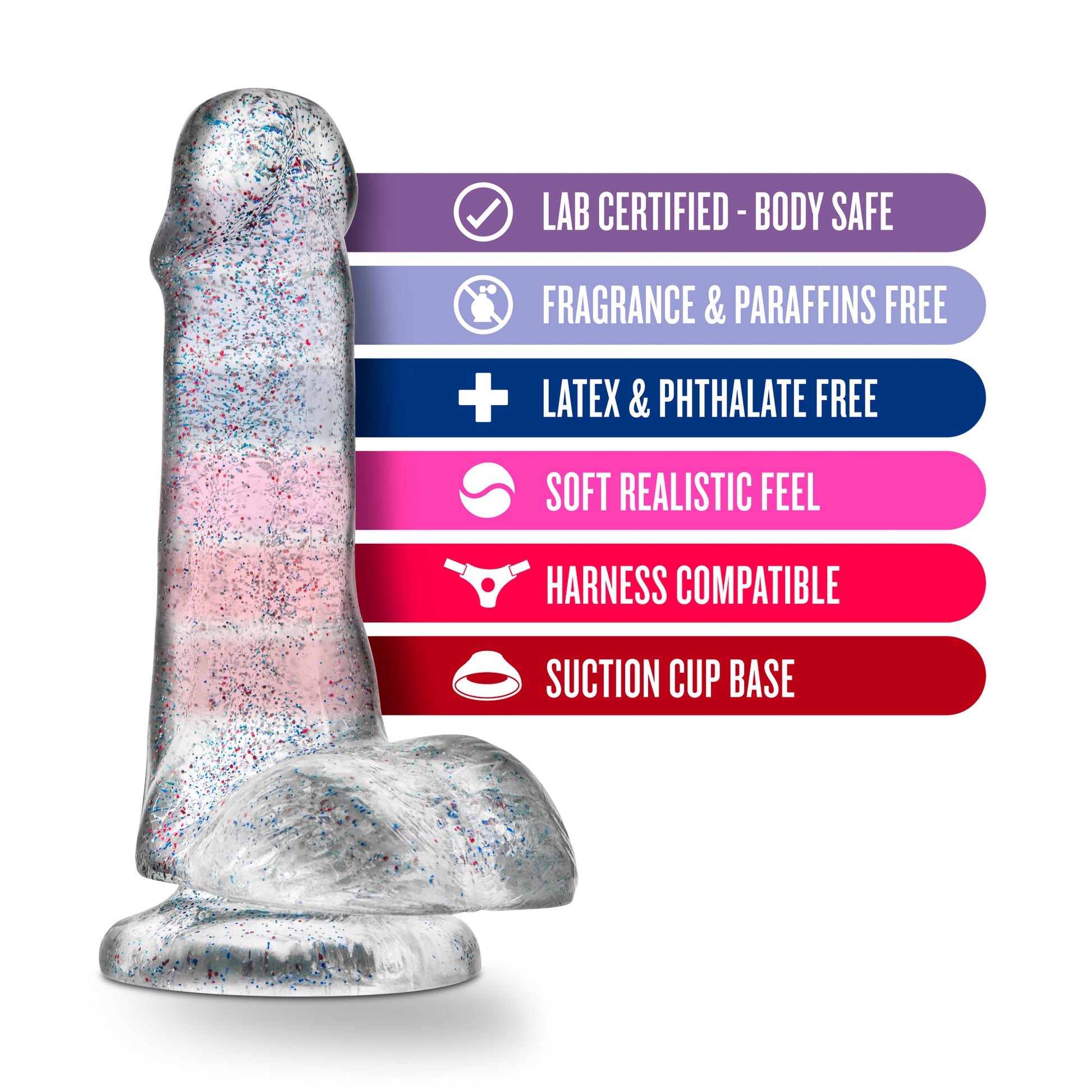 Naturally Yours - 6 Inch Glitter Cock - Sparkling Clear | BL-54309