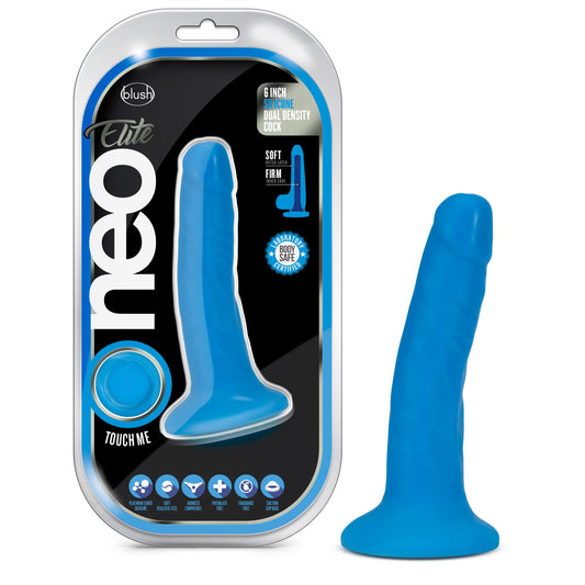 Neo Elite - 6 Inch Dual Density Cock - Neon Blue | BL-54502