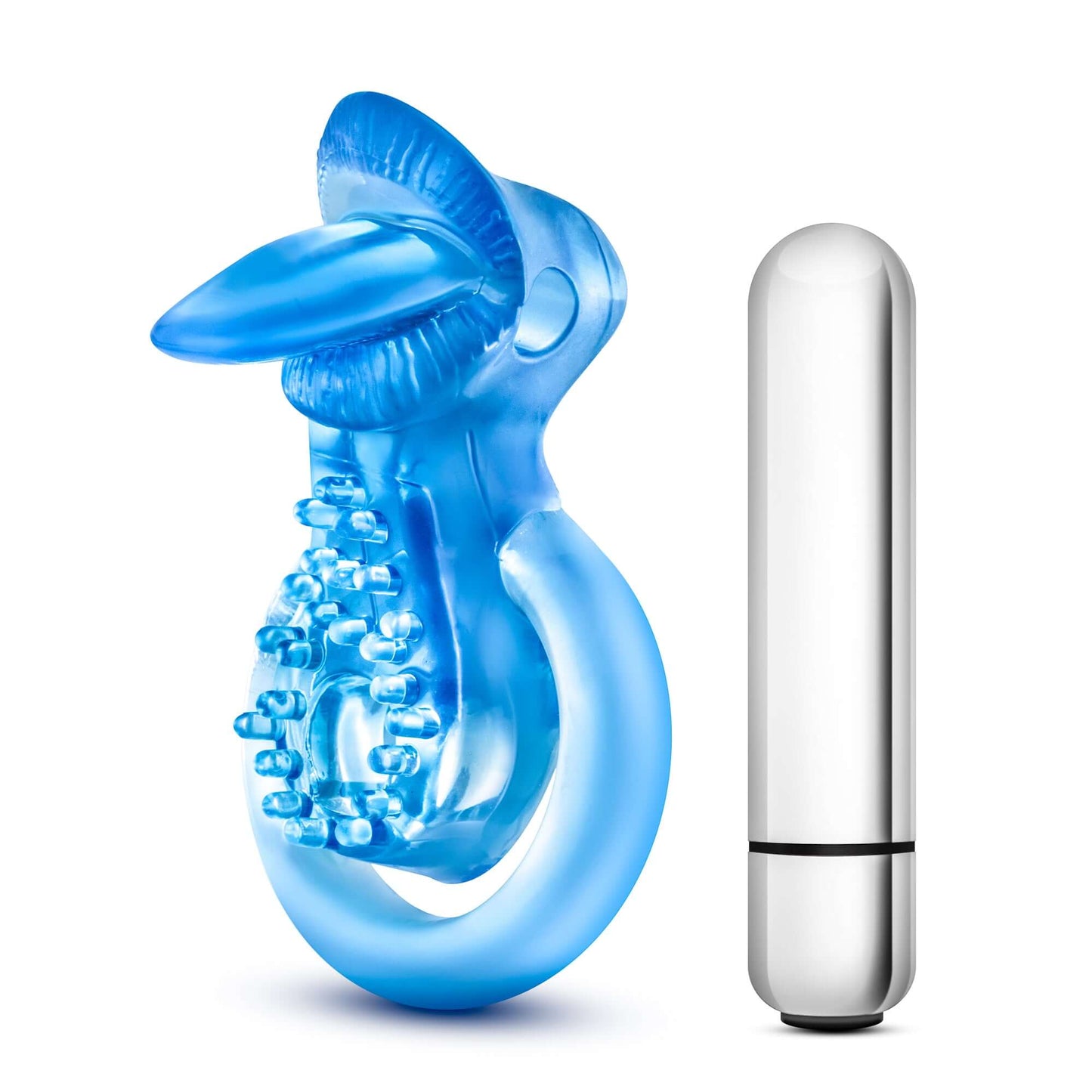 Stay Hard 10 Function Vibrating Tongue Ring - Blue | BL-66092