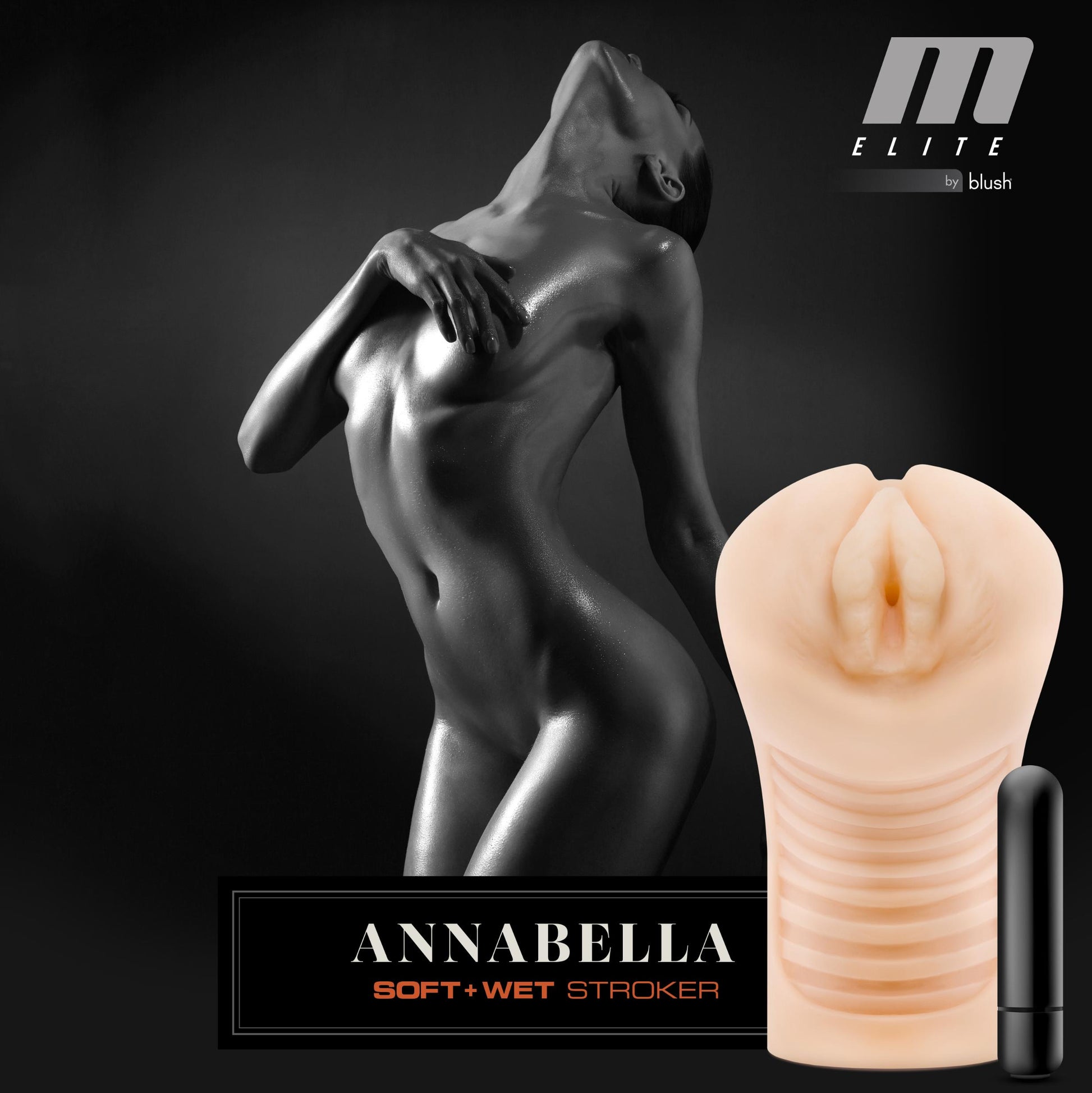 M Elite - Soft and Wet - Annabella Pussy Stroker - Beige BL-72613 819835027492 from EdgingWarehouse.com where we sell the best male sex toys and fleshlight type strokers for masturbation, edging and gooning and other men's health and sexual wellness items