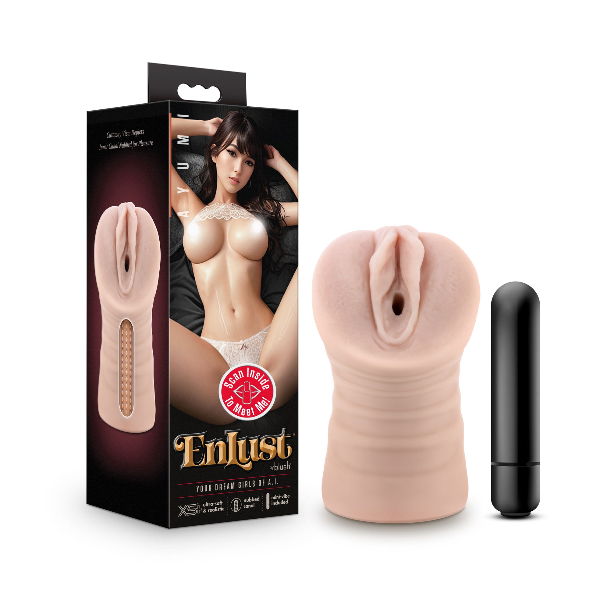 Enlust - Ayumi - Vibrating Pussy Stroker - Beige | BL-73413