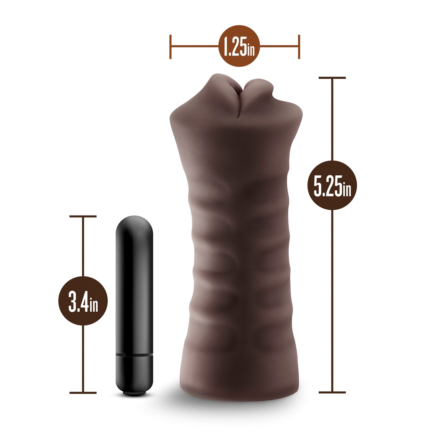 Enlust - Krystal - Vibrating Mouth Stroker - Brown | BL-73546