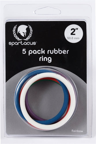 Rubber Cock Ring 5 Pack - 2 Inches - Rainbow BSPR-48 669729410486 from EdgingWarehouse.com where we sell the best male sex toys and fleshlight type strokers for masturbation, edging and gooning and other men's health and sexual wellness items.