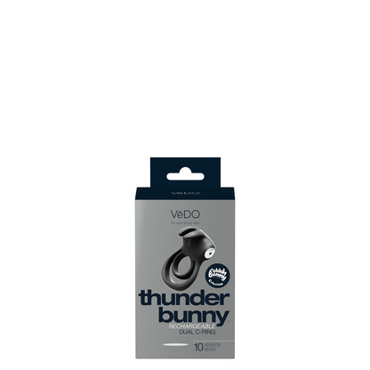 Thunder Bunny Rechargeable Dual Ring - Black Pearl | BU-0604