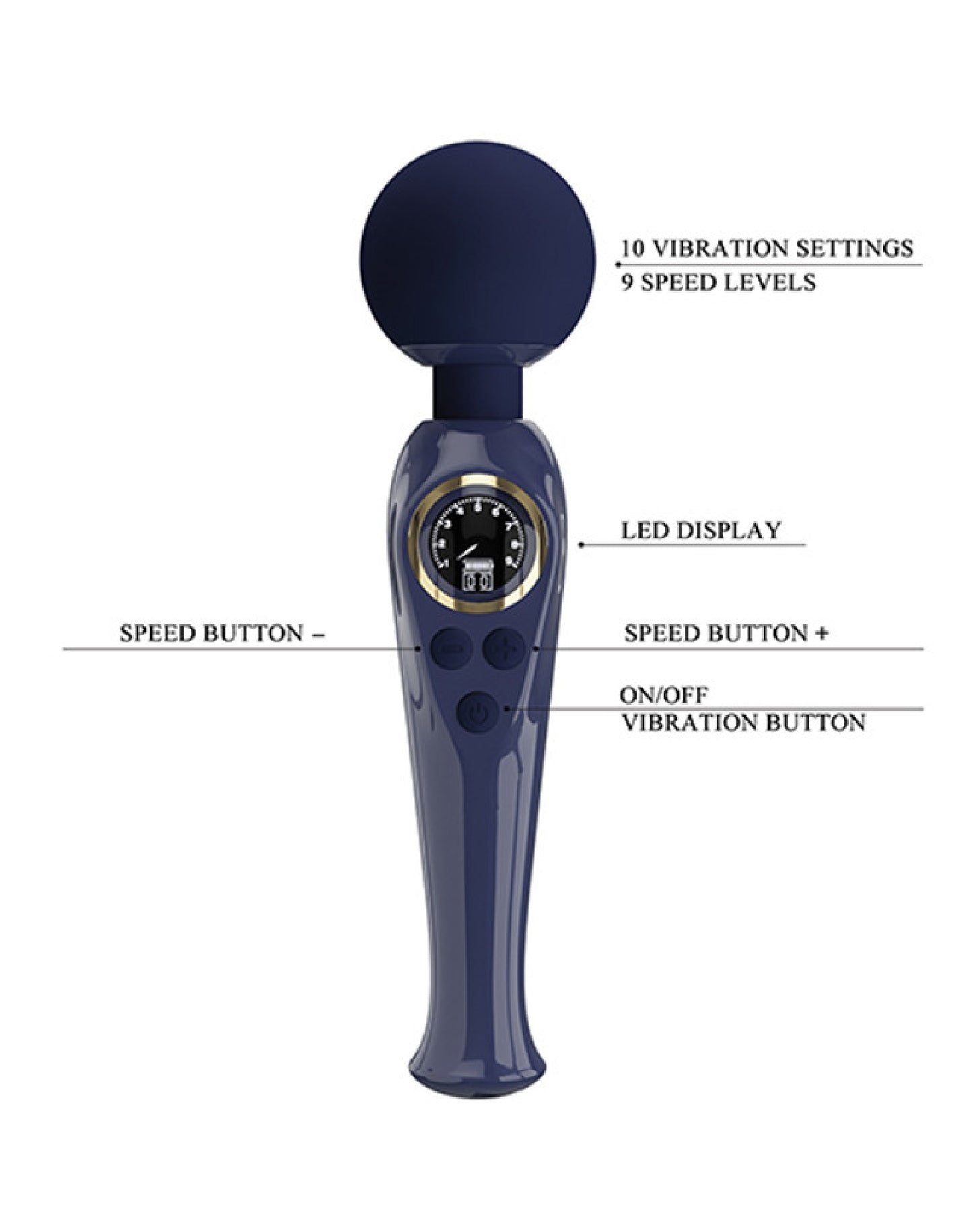 Skylar - Led Digital Display Wand - Blue BW-055016LED-1 6959532334609 from EdgingWarehouse.com where we sell the best male sex toys and fleshlight type strokers for masturbation, edging and gooning and other men's health and sexual wellness items.