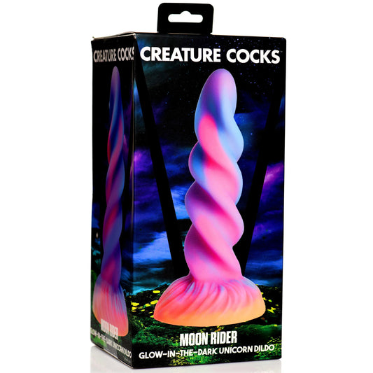 Moon Rider Glow-in-the-Dark Unicorn Dildo CC-AH276 848518053022 from EdgingWarehouse.com where we sell the best male sex toys and fleshlight type strokers for masturbation, edging and gooning and other men's health and sexual wellness items.