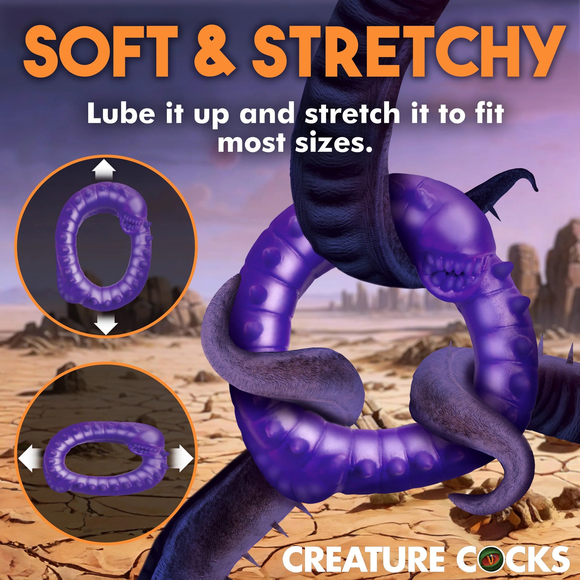 Slitherine Silicone Cock Ring - Purple CC-AH336 848518053855 from EdgingWarehouse.com where we sell the best male sex toys and fleshlight type strokers for masturbation, edging and gooning and other men's health and sexual wellness items.
