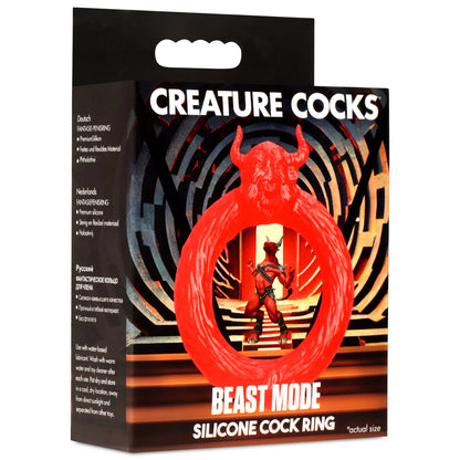 Beast Mode Silicone Cock Ring - Red CC-AH337 848518053862 from EdgingWarehouse.com where we sell the best male sex toys and fleshlight type strokers for masturbation, edging and gooning and other men's health and sexual wellness items.