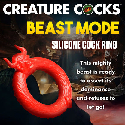 Beast Mode Silicone Cock Ring - Red CC-AH337 848518053862 from EdgingWarehouse.com where we sell the best male sex toys and fleshlight type strokers for masturbation, edging and gooning and other men's health and sexual wellness items.