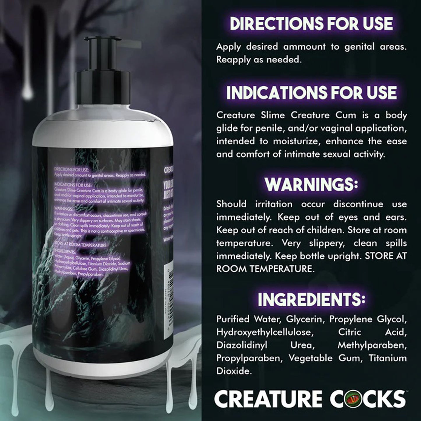 16oz Creature Slime Creature Cum Unscented Jizz - Lubricant - Clear | CC-AH456-16OZ