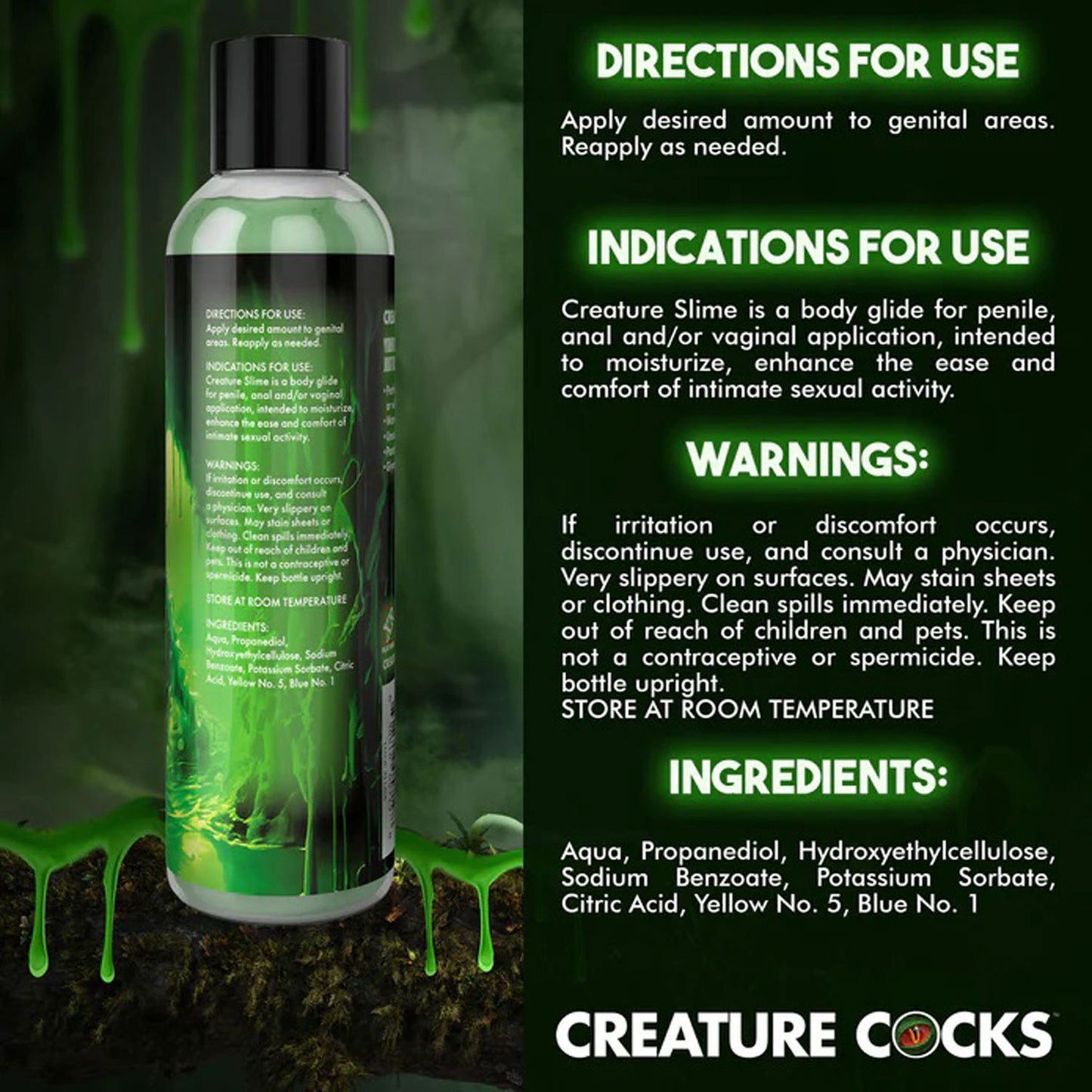 8oz Creature Slime Green Slime Water-Based - Lubricant | CC-AH586-8OZ