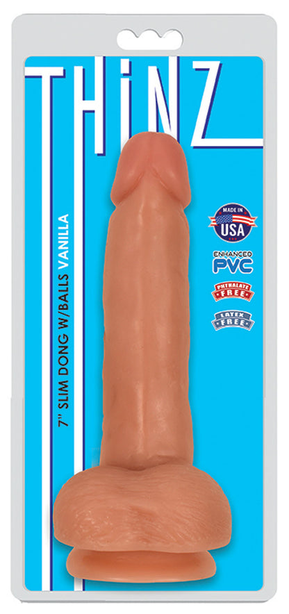 7 Inch Slim Dong With Balls - Vanilla | CN-12-0513-10