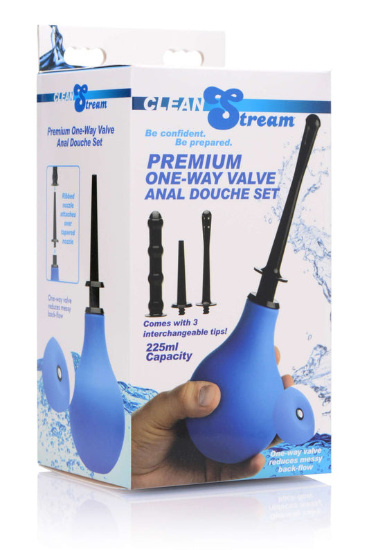 Premium One- Way Valve Anal Douche Set by XR Brands 848518025807 available at EroticWarehouse.com
