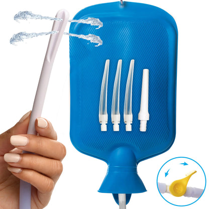 Deluxe Shower Enema Kit - Blue by XR Brands 848518053701 available at EroticWarehouse.com
