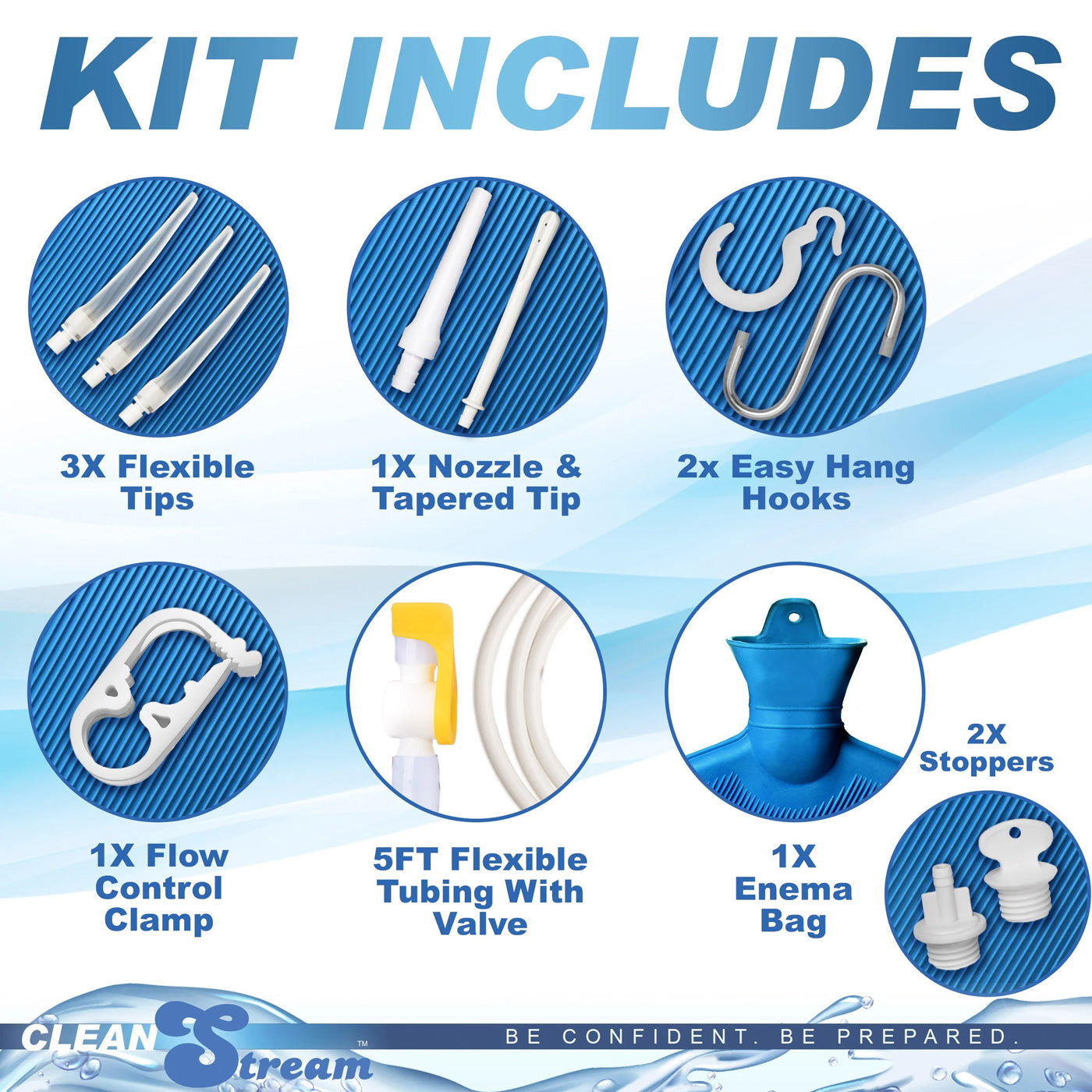 Deluxe Shower Enema Kit - Blue by XR Brands 848518053701 available at EroticWarehouse.com