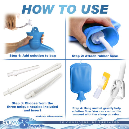 Deluxe Shower Enema Kit - Blue by XR Brands 848518053701 available at EroticWarehouse.com