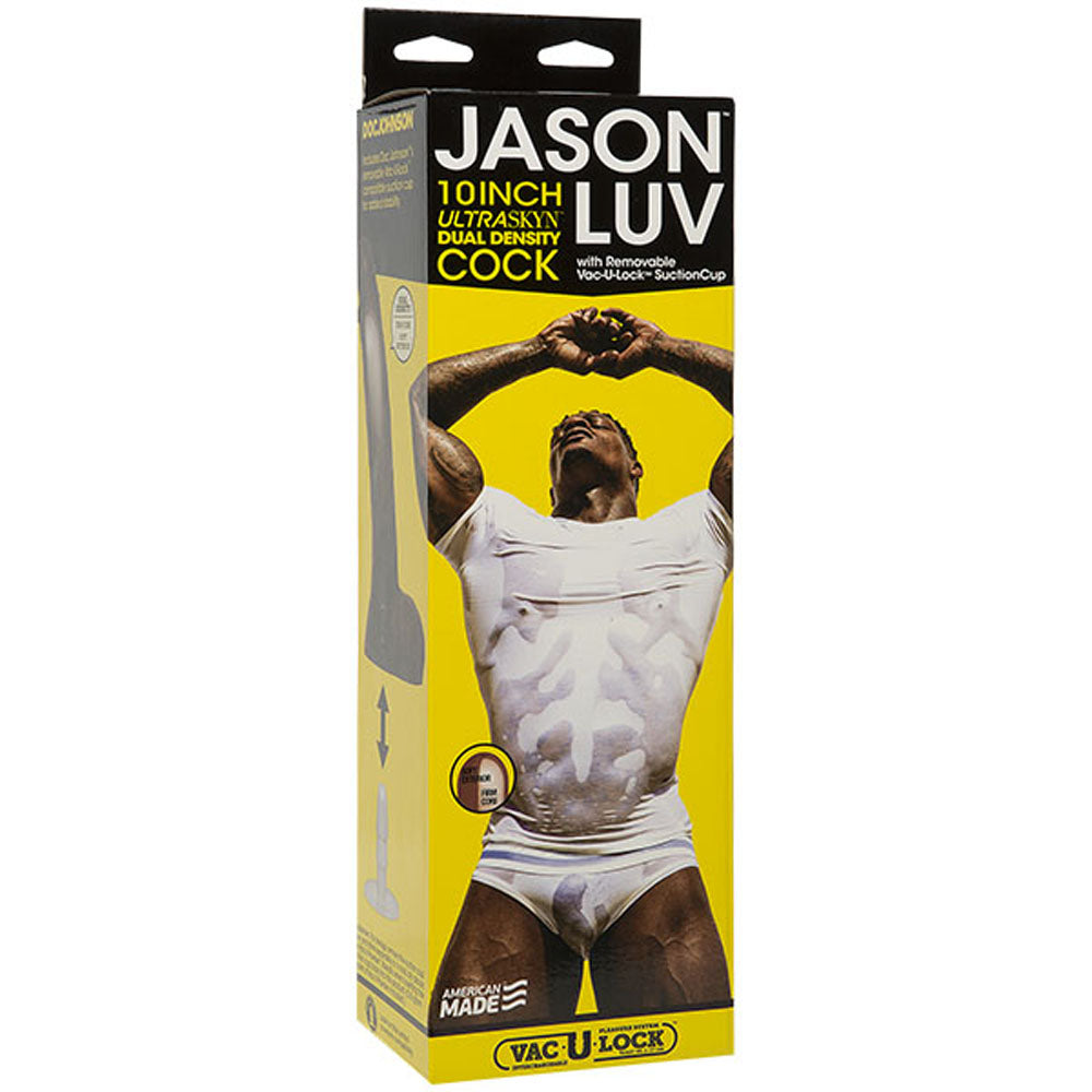 Jason Luv - 10 Inch Ultraskyn Cock With Removable Vac-U-Lock Suction Cup - Chocolate | DJ8060-06-BX