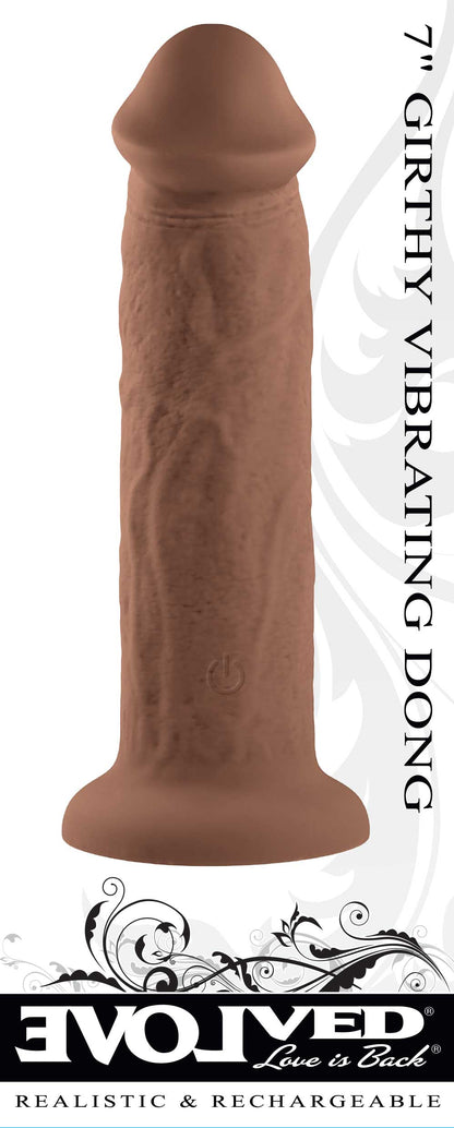 7 Inch Girthy Vibrating Dong - Dark | EN-RD-2741-2