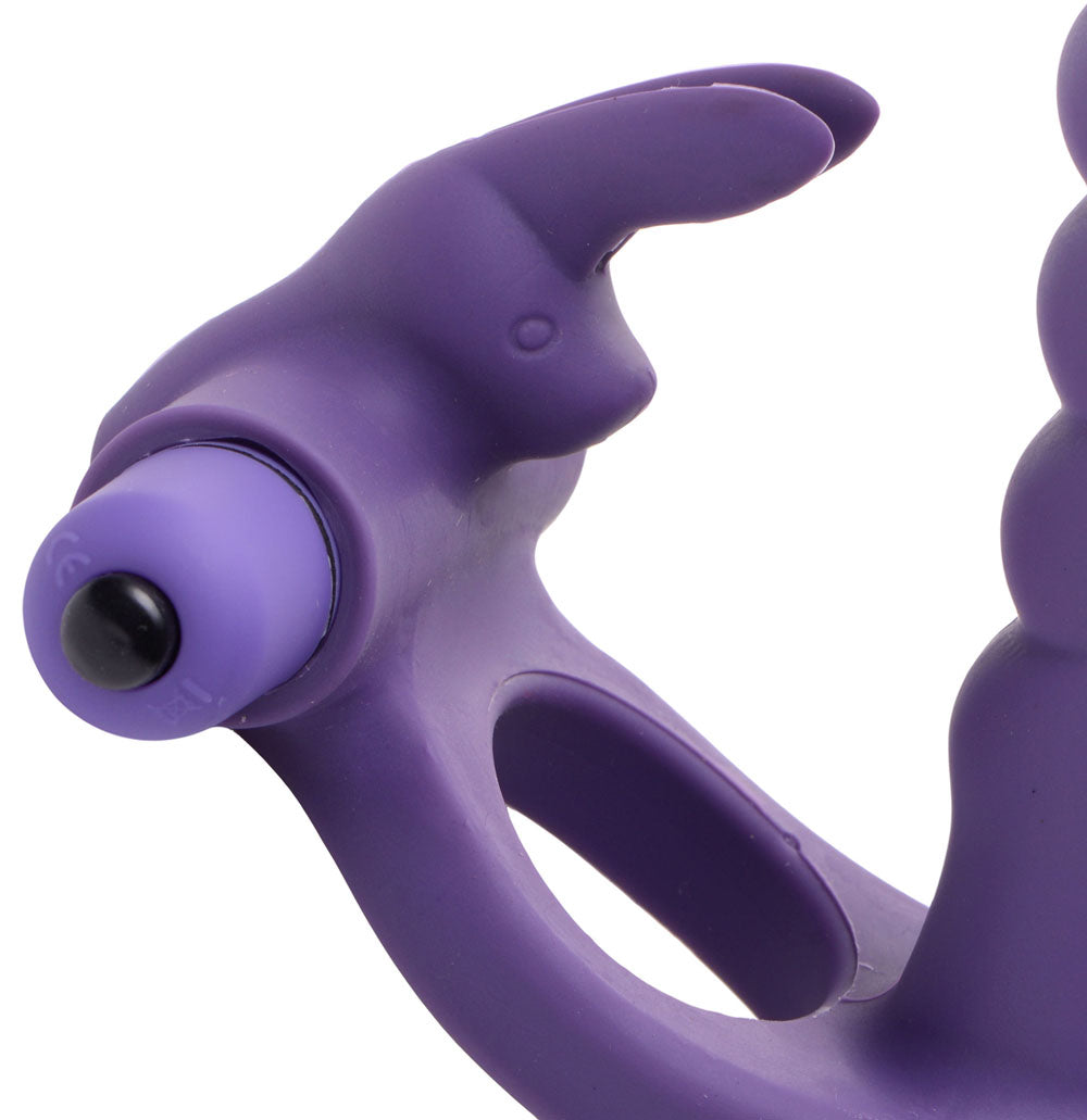 Double Delight Dual Insertion Vibrating Rabbit Cock Ring | FR-AD625