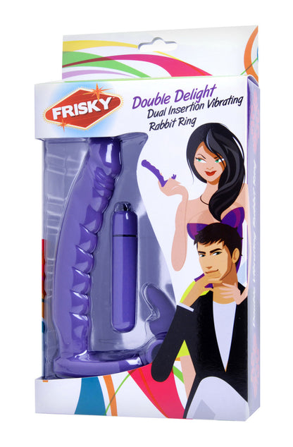 Double Delight Dual Insertion Vibrating Rabbit Cock Ring | FR-AD625