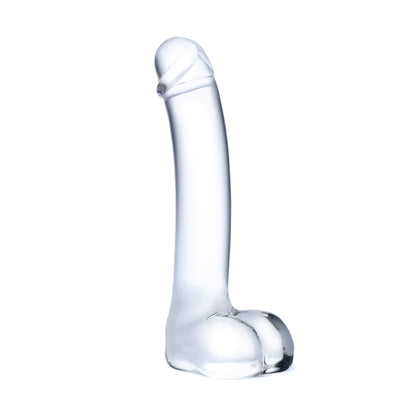 7 Inch Realistic Curved Glass G-Spot Dildo - Clear | GLAS-153