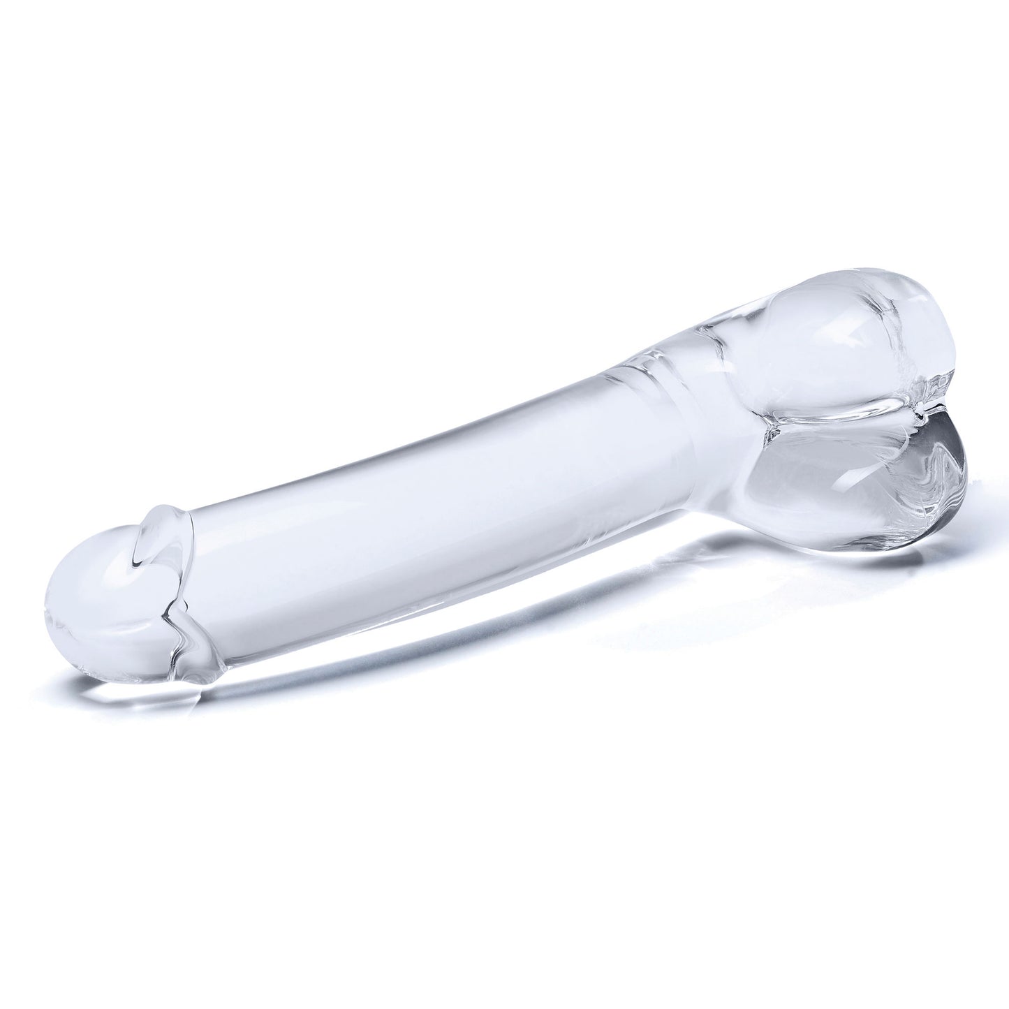 7 Inch Realistic Curved Glass G-Spot Dildo - Clear | GLAS-153