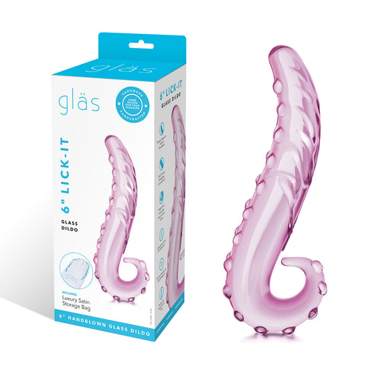 6 Inch Lick-It Glass Dildo | GLAS-158