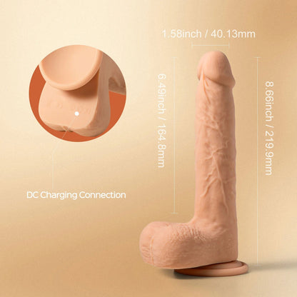Luis-App Controlled 8.5" Real Thrusting Dildo With Clit Licker H-DD-12-915FL-8.5 710022363846 from EdgingWarehouse.com where we sell the best male sex toys and fleshlight type strokers for masturbation, edging and gooning and other men's health and sexual