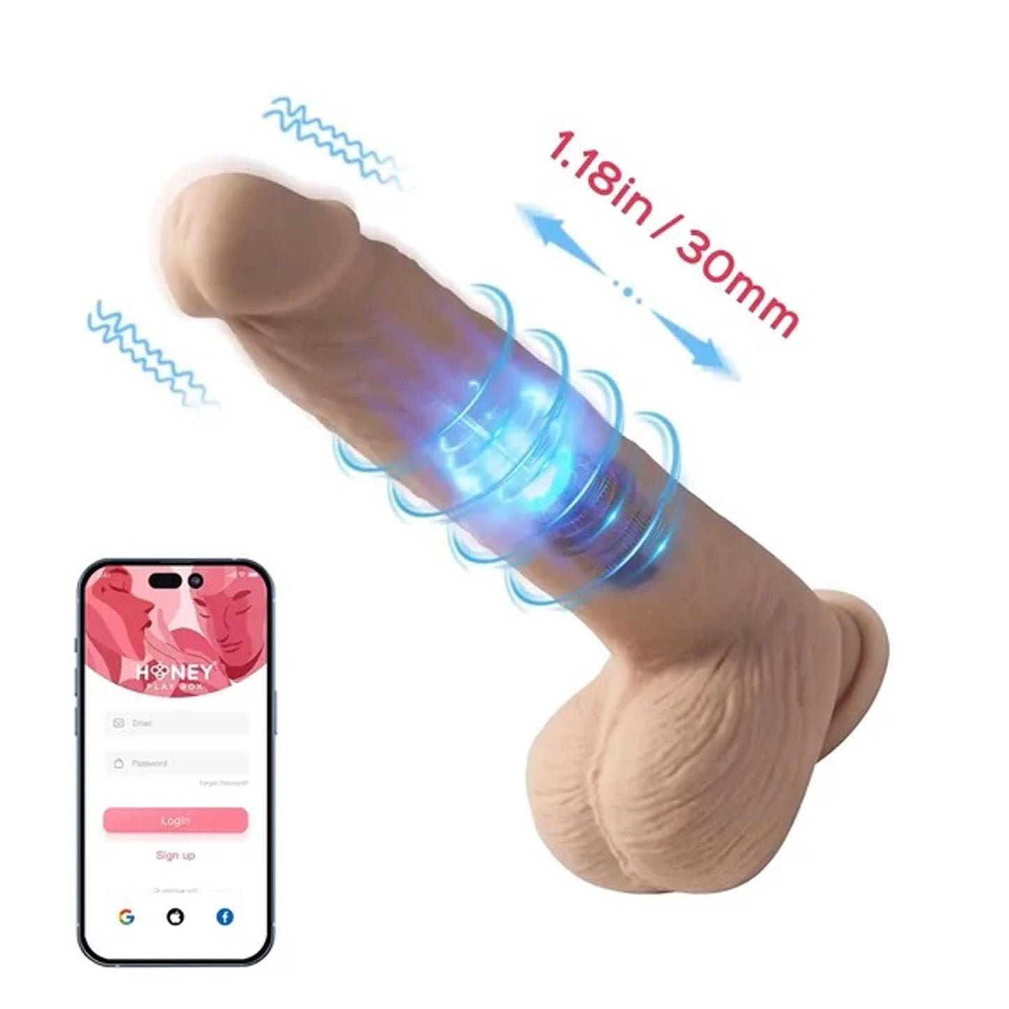 Kenzo-App Controlled 9.5" Big Realistic - Thrusting Dildo H-DD-12-917FL-9.5 710022363891 from EdgingWarehouse.com where we sell the best male sex toys and fleshlight type strokers for masturbation, edging and gooning and other men's health and sexual well