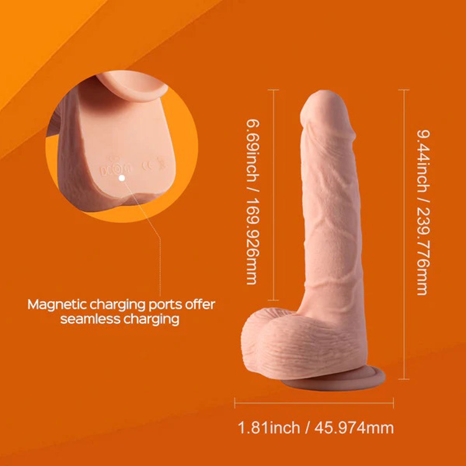 Kenzo-App Controlled 9.5" Big Realistic - Thrusting Dildo H-DD-12-917FL-9.5 710022363891 from EdgingWarehouse.com where we sell the best male sex toys and fleshlight type strokers for masturbation, edging and gooning and other men's health and sexual well