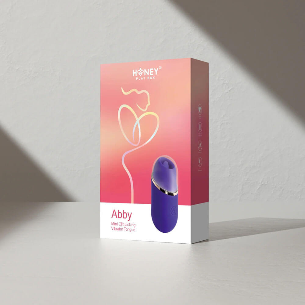 Abby - Mini Clit Licking Vibrator Tongue Sex Toy - Purple | Honey Play Box | H-TE-07-580BP | 794568042144 from EdgingWarehouse.com and EroticWarehouse.com where we sell the best adult sex toys and fleshlight type strokers for masturbation, edging and goon