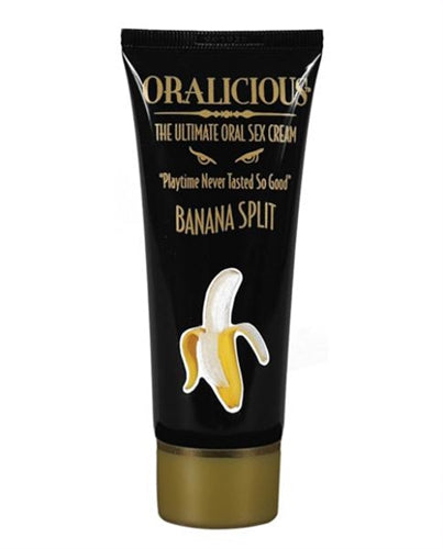 Oralicious - Banana Split - 2 Fl. Oz. | Hott Products | HTP2155 | 818631021550 from EdgingWarehouse.com and EroticWarehouse.com where we sell the best adult sex toys and fleshlight type strokers for masturbation, edging and gooning and other adult health