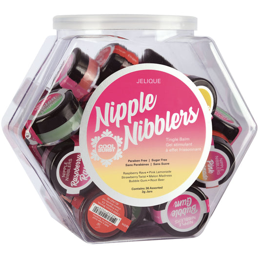 Nipple Nibblers Tingle Balm - 36 Pc. Bowl - 3gm Jars Assorted | Jelique Products | JEL2500-99 | 638258250092 from EdgingWarehouse.com and EroticWarehouse.com where we sell the best adult sex toys and fleshlight type strokers for masturbation, edging and g